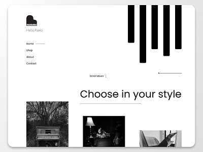 Piano shop | Landing page design