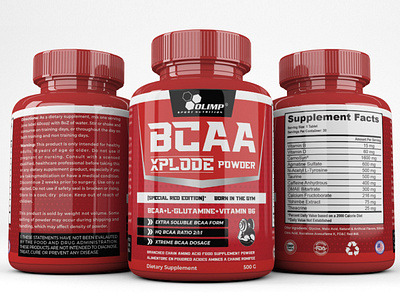 BCAA Supplement Label Design with 3D Mockup bcaa design fitness label fitness label design graphic design label design label design for gym packaging design product and label design product and packaging design product label product label design supplement label supplement label design typography unique label design