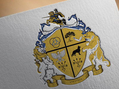 Family Crest Coat Of Arms 3d branding coat of arms emblem family crest graphic design heraldic history logo luxury symbol