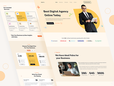 Digital Agency Landing page app design design digital agency figma home page design landing page design logo ui ui design uiux design