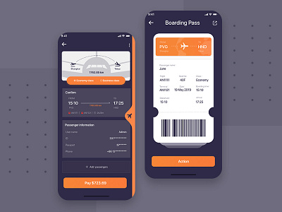 Ticket Interface app app design ui ux