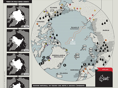 Infographic for Wired Italy bear cartography data icon infographic map north pole oil