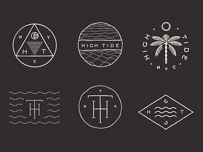 Badges options badge brand emblem high tide logo mark monogram nyc palm seal stamp