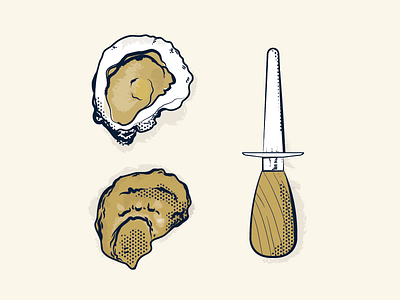 Oysters of Mass icon illustration massachussetts oyster