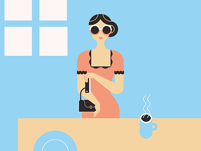Detail detail dress geometric illustration lady simple sunglasses