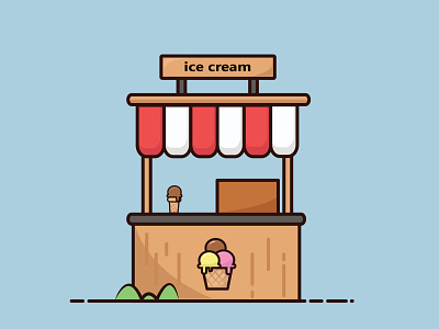 Ice Cream Shop design designillustration flatdesign icecream illustration