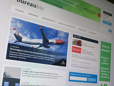 Bureabiz redesign blue boxed flat light newssite webdesign