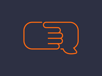 Brandmark – Social media brandmark handshake icon logo social media speech buble