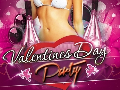 Valentine Day Party Flyer clean club event feb 14 flyer love love day party romantic valentine valentine day valentine day party