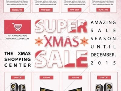 Super Xmas Sale Flyer 3d cmyk discount festival flyer sale sale flyer santa shop super sale store winter xmas