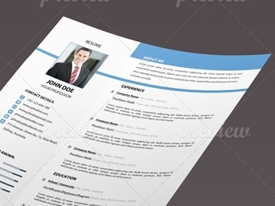 Simple & Clean Resume clean cmyk creative cv light print template psd resume simple stationary