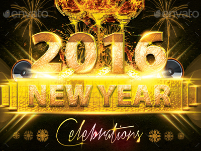 New Year Party Flyer 2016 party celebration champagne champagne party disco flyer flyer luxury new year new year new year bash new year bash flyer new year party party