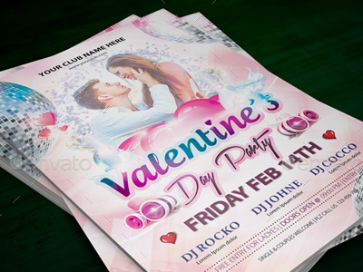 Valentine's Day Party Flyer amirgraphix anniversary couples cupid love nightclub psd template roses valentines valentines bash valentines day valentines flyer