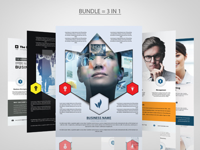 Corporate Flyer Bundle (3 in 1) advert advertisement agent bundle business clean corporate corporate flyer bundle flyer multipurpose print template