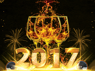 NYE Party Flyer 2017 party celebration champagne champagne party disco flyer flyer new year 2017 new year bash new year party new years eve nightclub party