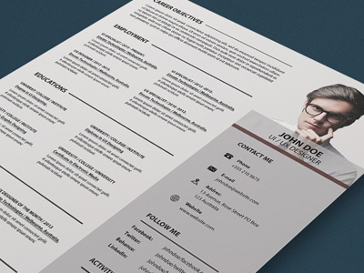 Resume ai clean cv clean resume cover letter creative resume editable illustrator indesign job ms word resume