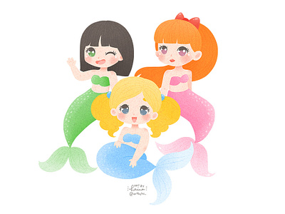 MerMAY: Powerpuff Girls cute illustration mermay mermay2019 powerpuff girls