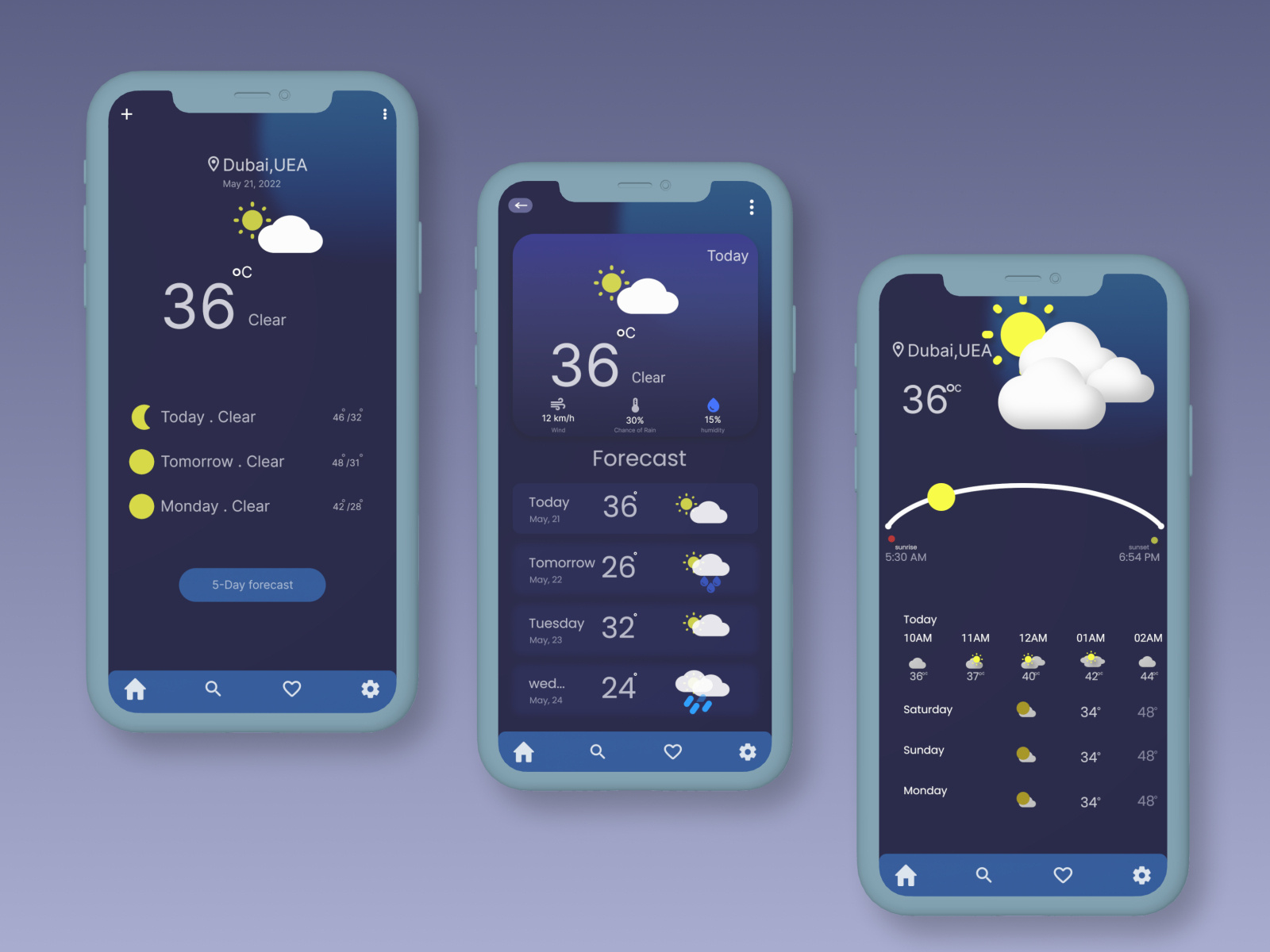 Weather app design by Mithon Ahmed on Dribbble