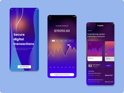 Crypto Mobile app concept app design bitcoin branding crypto crypto mobile app design illustration mobile app mobile ui mobile ux motion graphics office concept project transaction ui ux vector