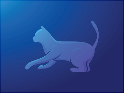 gradient silhouette cat logo 3d animation branding cat design gradient graphic design icon illustration logo motion graphics silhouette vector