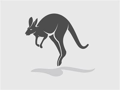 silhouette kangoroo logo design