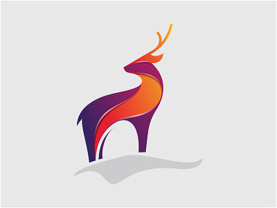 deer logo design animation branding colorfull concept deer design graphic design icon illustration logo logodesign vector