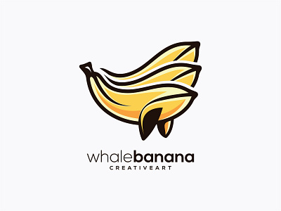 whale banana logo design branding design graphic design icon illustration logo vector