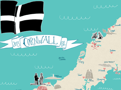Cornwall Map cornwall eat surf live travel guide map handlettering