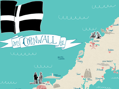 Cornwall Map cornwall eat surf live handlettering map travel guide