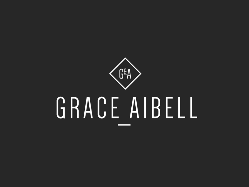 Grace Aibell Logo Signature animation brand design dublin fashion ireland logo typography