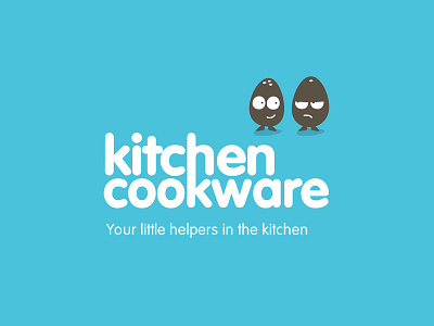 Kitchen Cookware Logo blue branding characters cute funny illustration logo logotype ray doyle white