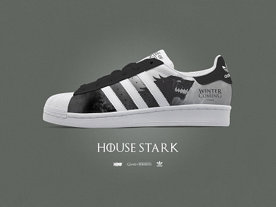 Game of Thrones - Custom Adidas Superstar kicks - House Stark