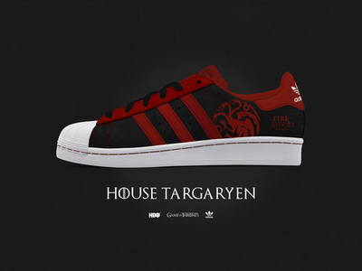 Game of Thrones - Custom Adidas Superstar - House Targaryen adidas footwear game of thrones hbo ray doyle superstar targaryen