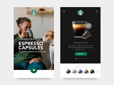 Starbucks Expresso Capsules - Mobile UX coffee drink ecommerce espresso mobile nespresso ray doyle starbucks ui ux