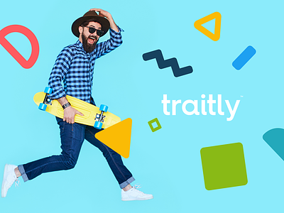 traitly - Brand development ai blue branding graphics gui saas shapes sketch ux vector web widget