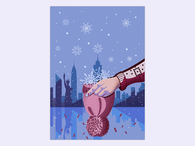 Catch A New York Christmas adobe illustrator adobe photoshop adobe photoshop cc art christmas design editorial illustration new york procreate vector winter