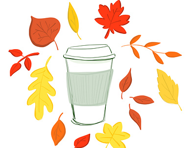 1/100 Fall Drinks 100dayproject adobefresco autumn coffee illustration starbucks