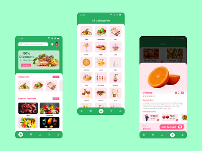 Grocery App app design figma fish food app grocery grocery app grocery shop meat online grocery shop ui uiux ux vegetables