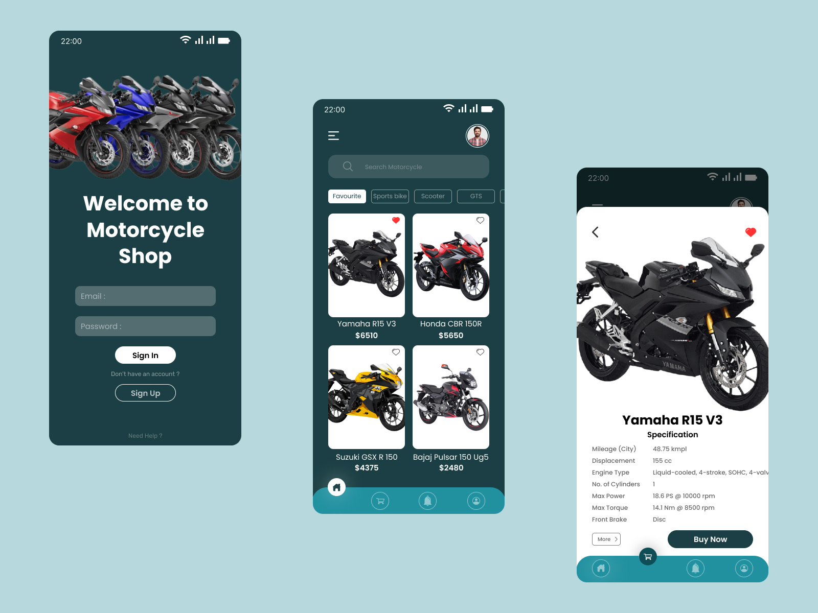 Motorcycle Shop App by Mehedi Hasan on Dribbble