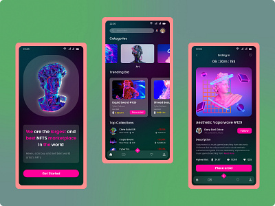 NFT Marketplace Mobile app figma nft nft app ui nft app uiux nft app ux nft landingpage nft marketplace nft marketplace app design nft marketplace app ui nft marketplace app uiux nft marketplace app ux nft marketplace mobile app nft marketplace uiux nft ui nft uiux nft ux uiux