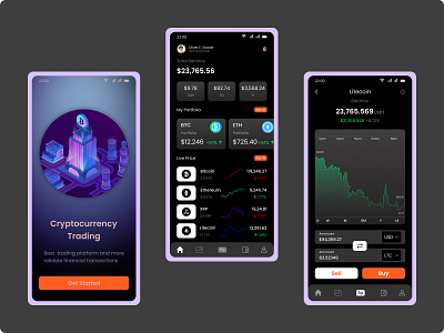 Crypto Trading Mobile App crypto buy sell app crypto currency crypto currency app crypto currency ui crypto currency uiux crypto currency ux crypto trading app crypto trading app design crypto trading ui crypto trading uiux crypto trading ux figma landing page trading app ui uiux ux
