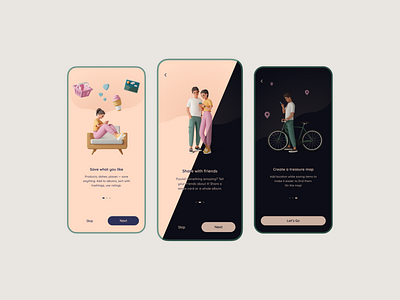 Onboarding dark dark mode design graphic design illustration ios iphone minimalism onboarding people ui ux