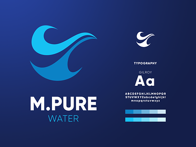 M.Pure Water blue logo brand guideline branding clean logo design designer graphic design graphic designer logo logo branding logo design pool poollogo swimming water waterlogo