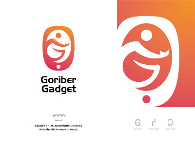 Goriber Gadget Logo Redesign accessories begger brand identity clean creative gadget icon identity illustration letter g logo logotype mobile old man poor logo