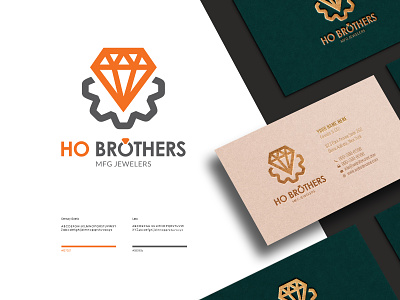 Ho Brothers brand identity branding diamond icon identity jewelry jewelry logo logo logotype premium mockup vector