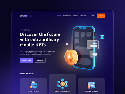 NFTs Landing Page bitcoin crypto crypto art crypto currency dashboard nft nft ui nfts ui ui design ux web design