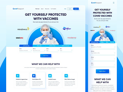 Covid Passport Landing Page appointment astra zeneca covid covid19 doctor landing page medical medical booking medical ui medical ux medicine moderna omicron pfizer sinovac vaccine