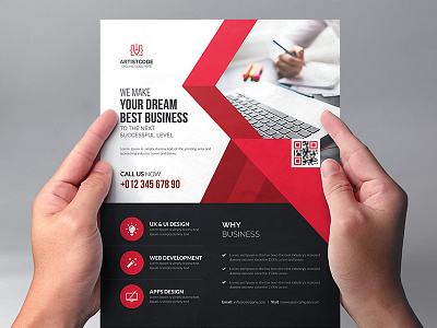 Corporate Business Flyer best bright business card clean company corporate creative dream flyer poster simple