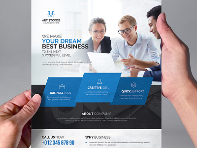 Corporate Business Flyer best bright business card clean company corporate creative dream flyer poster simple