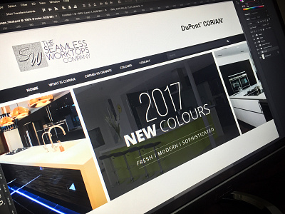 The Seamless Worktops business company corian dupont kitchen luxurious ui ux webdesign website worktops